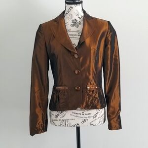 Steilmann Metallic Copper Blazer Jacket Size Small